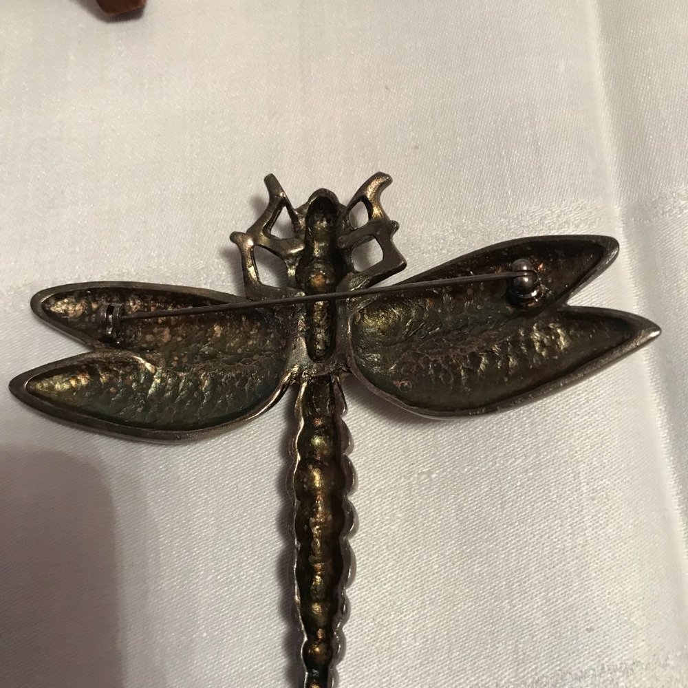 Large Dragon Fly Brooch Unknow Maker - image 2